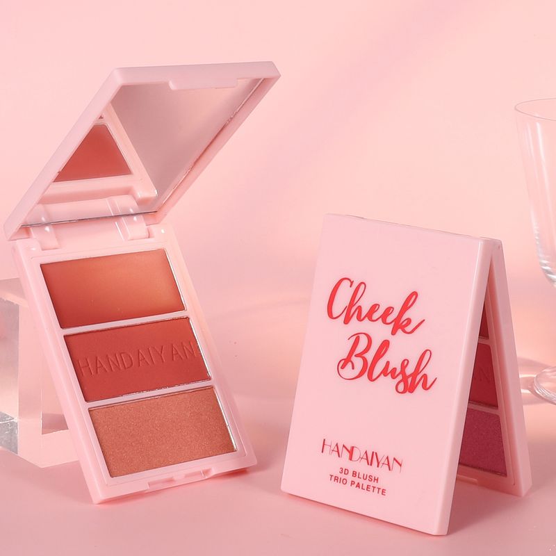 HANDAIYAN Multi - Functional 3 - Color Blush Palette - Blush, Highlighter And Contour Palette For Face Brightening_voghion.com