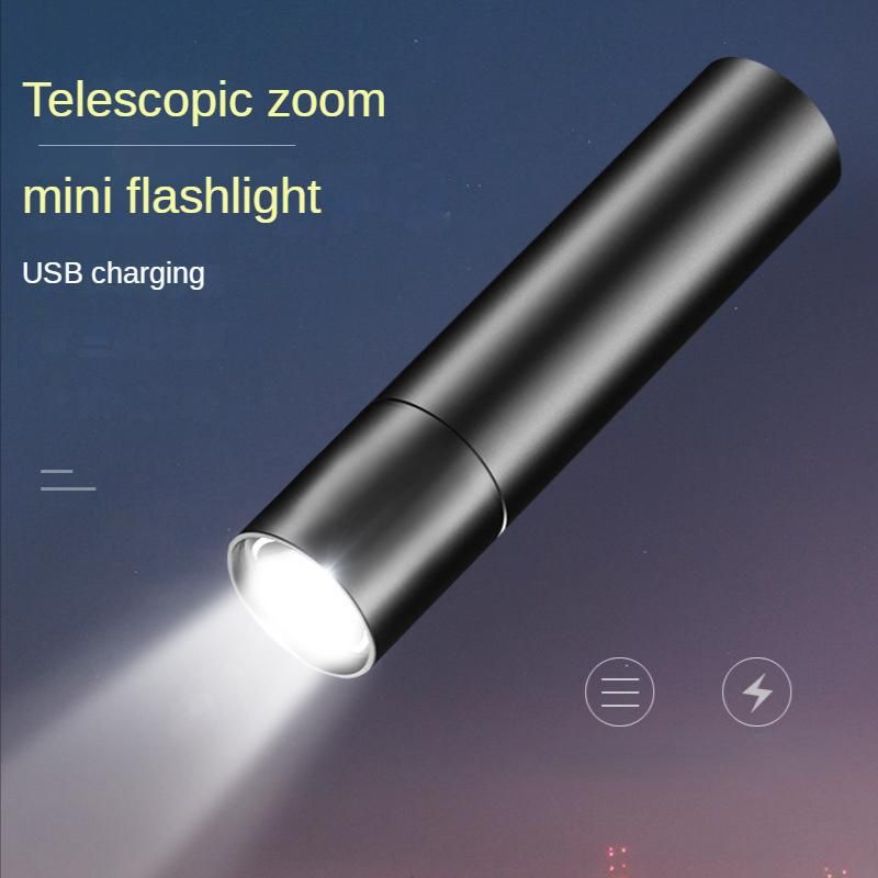 1 kpl T voimakasvaloinen taskulamppu mini-USB-lataustaskulamppu erittäin kirkas pitkän kantaman monitoiminen käsi kädessä -taskulamppu_voghion.com
