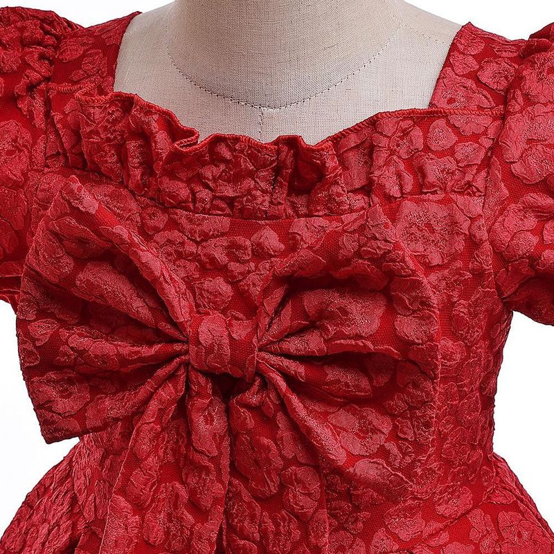 Vêtements pour bébés filles, style Royal, robe de princesse à manches bouffantes avec grand nœud, pour fête d'enfants_voghion.com