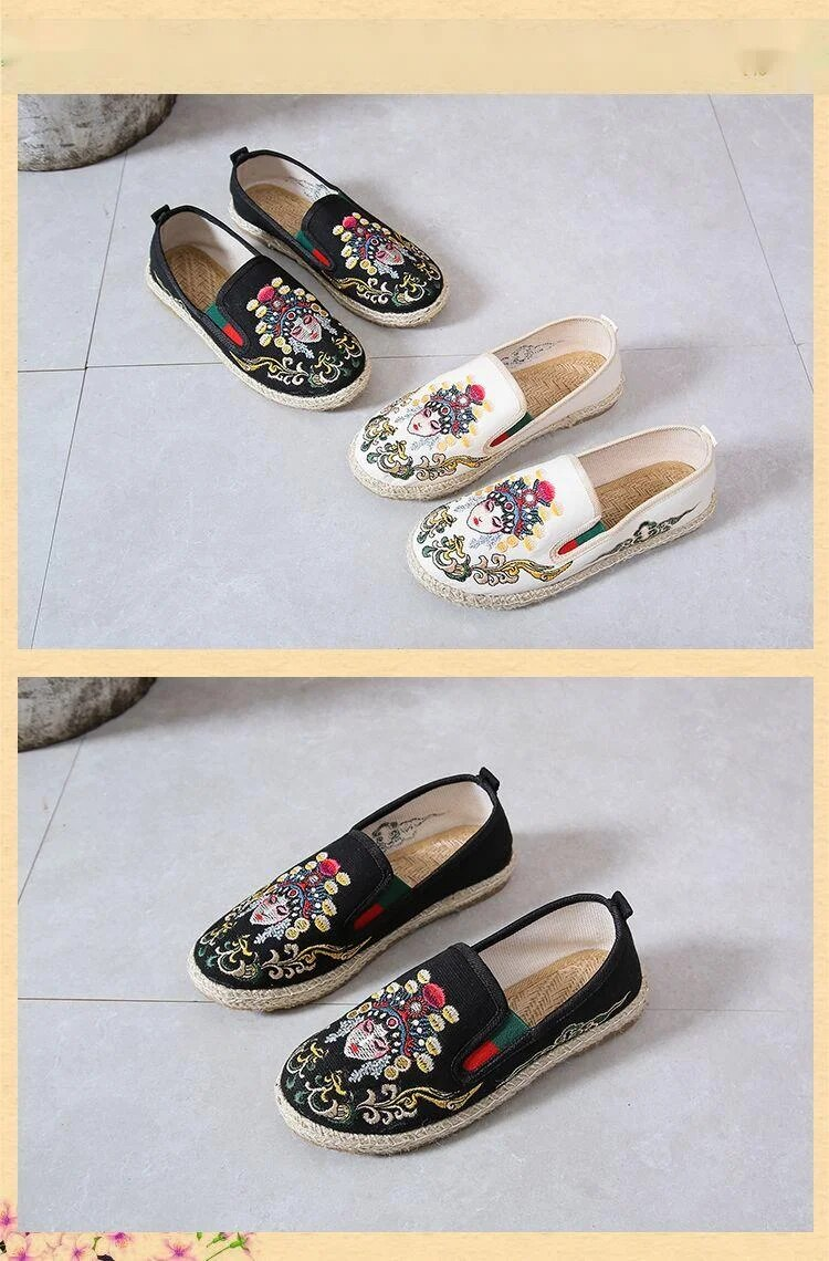 Stara pekinška tkanina Ženska etnička ribarska kineska platnena maska za lice s plitkim ustima Lazy Shoes_voghion.com