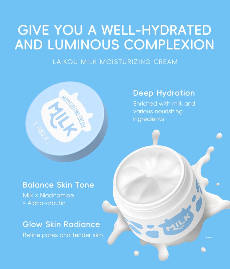 New Product LAIKOU Milk Hydrating Moisturizing Cream 25g Moisturizing Cream One Piece Dropshipping Source_voghion.com