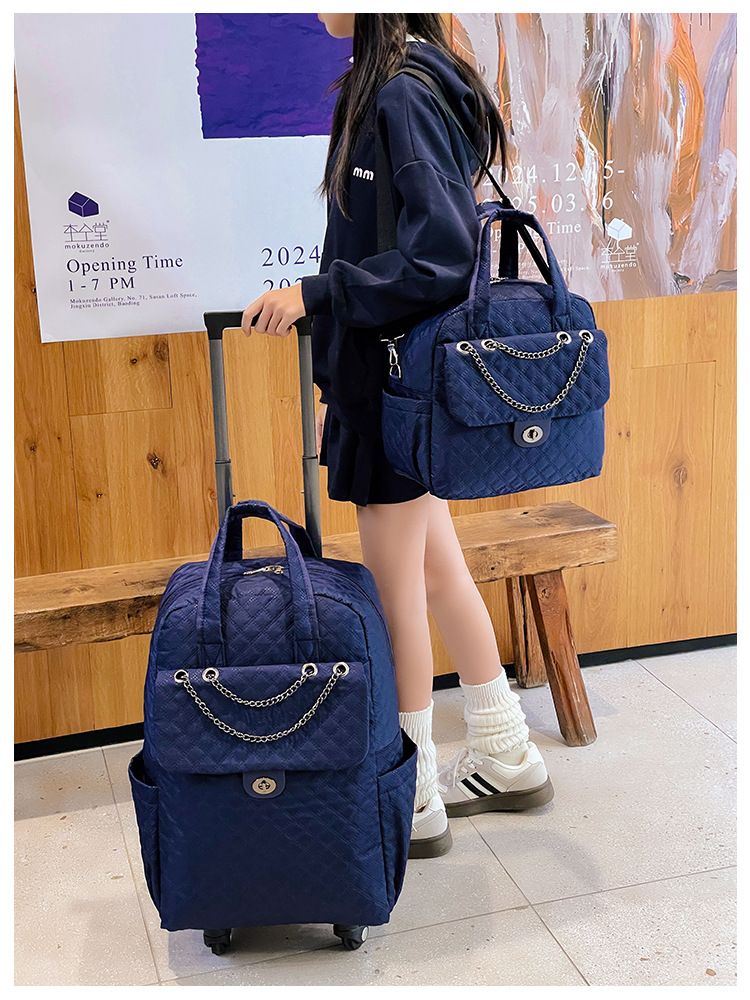 Stilvolles Damen-Trolley- und Rucksack-Set – 20-Zoll-Handgepäck mit Spinner-Rädern, wasserdichtes Oxford-Gewebe, leicht und robust für unterwegs_voghion.com