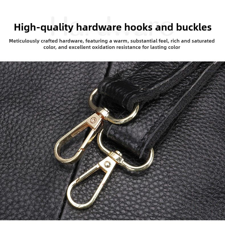 Borsa a tracolla da donna, in tessuto di pelle bovina con strato superiore, borsa a tracolla casual per mamme di mezza età, multiscomparto, 14 colori tra cui scegliere._voghion.com