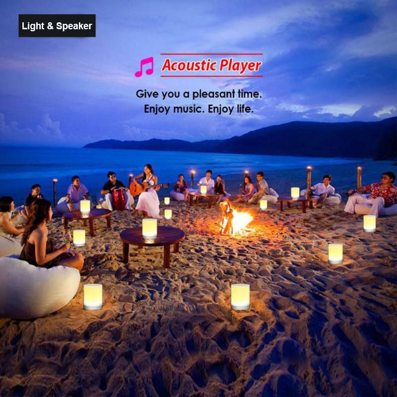 Haut-parleur Bluetooth Touch Pat Light Lecteur portable Haut-parleur sans fil Veilleuse LED colorée Lampe de chevet pour un meilleur sommeil_voghion.com