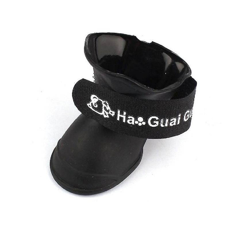 4 Pieces Dog Rain Boots Waterproof Shoes Accessories Pet Dog Medium Size (black, L)_voghion.com