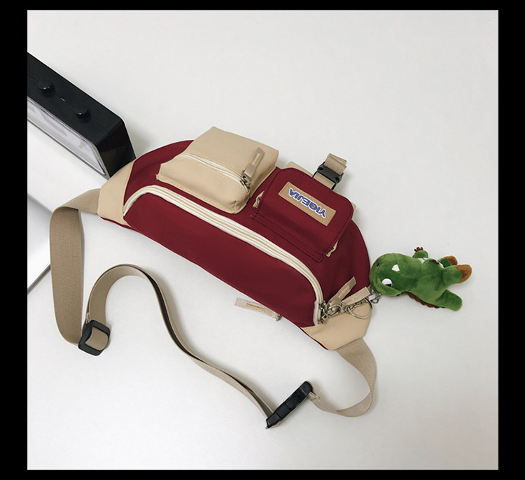 Autumn and winter new men's chest bag, color-blocked fashion student lightweight crossbody bag, Ruiying outdoor sports belt bag_voghion.com