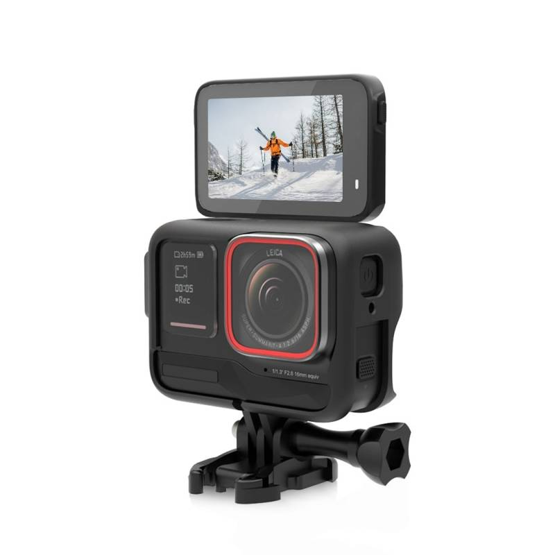 For Insta360 Ace Pro PULUZ Plastic Cage Expansion Adapter Frame with Cold Shoe Base (Black)_voghion.com