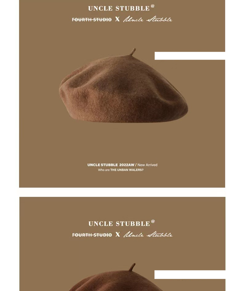 Unisex Wool beret not easy to pilling solid color retro painter hat for girls_voghion.com