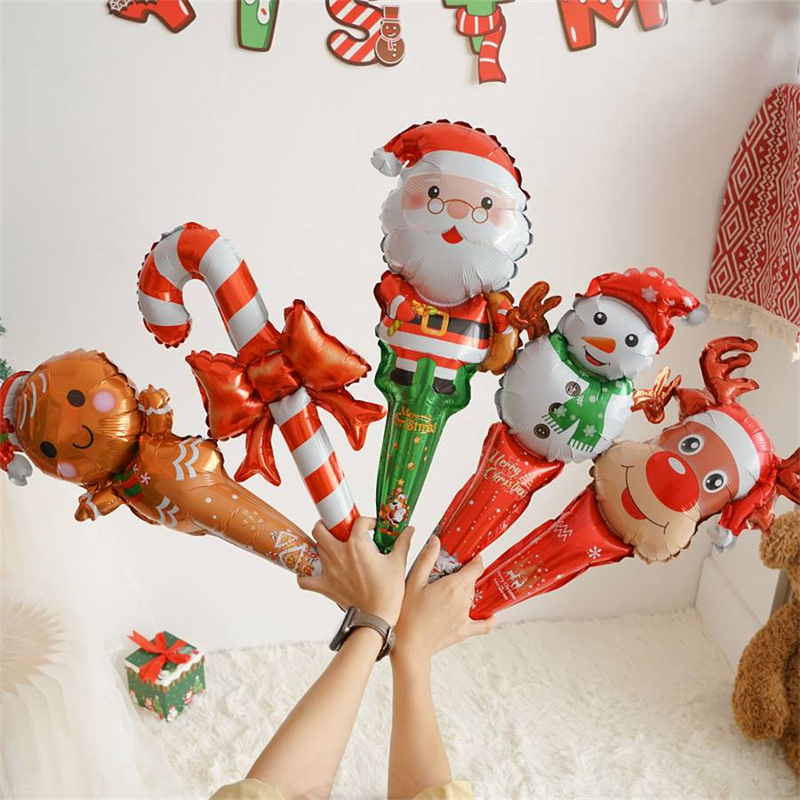 2set(5pcs/set) Christmas Foil Balloons Santa Claus Candy Gingerbread Man Christmas Balloons for Merry Christmas Decorations_voghion.com