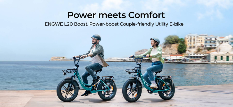 Bicicleta eléctrica ENGWE L20 Boost con motor de 250 W, batería de 48 V y 13 Ah, con faros delanteros, ideal para adultos y personas._voghion.com