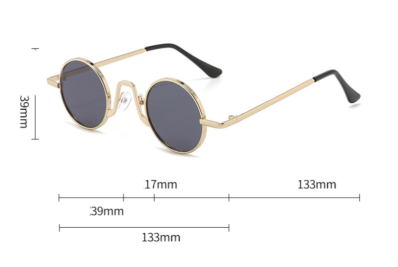 Unisex Prince Mirror Steampunk Retro Kleine runde Sonnenbrille Kleine Sonnenbrille mit kleinem Rahmen_voghion.com