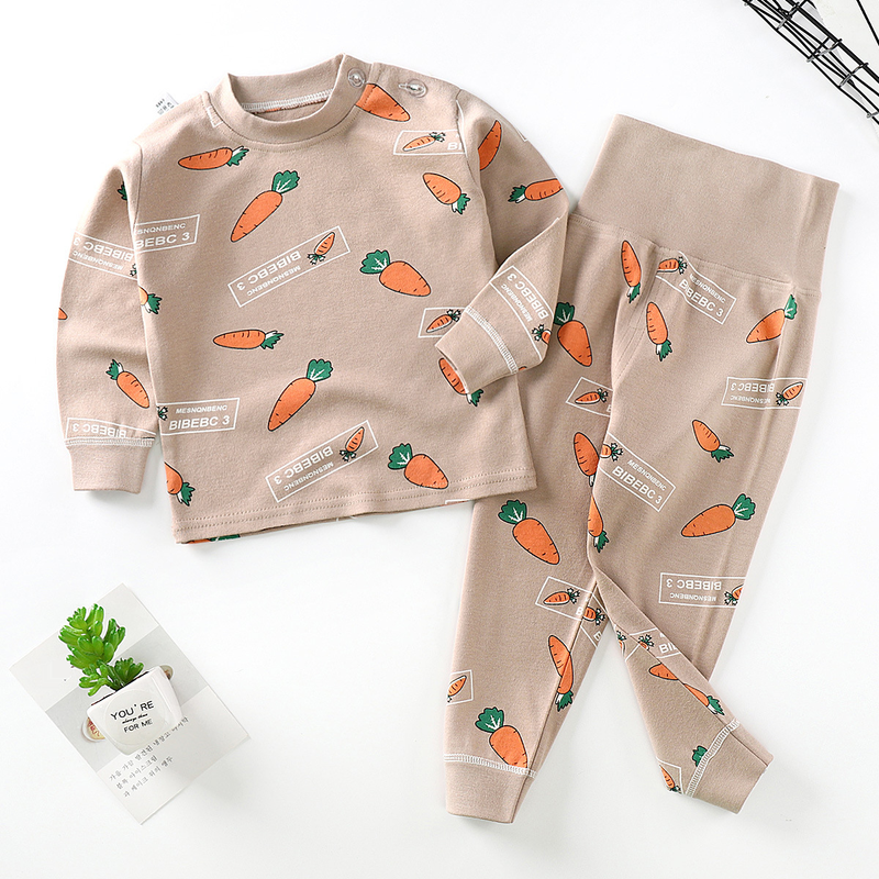 Mother & Kids Trousers Suit Pure Cotton Baby Clothes Long Sleeved Underwear High Waist Clothing_voghion.com