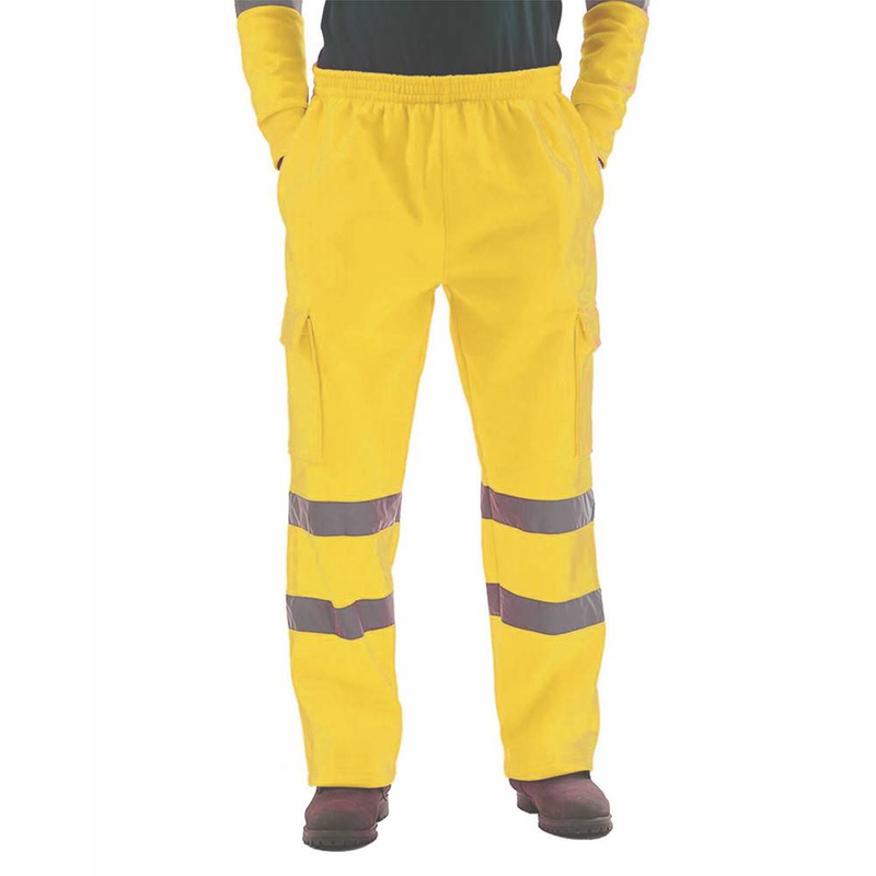 Pantalones casuales de polar con tira reflectante para uniforme de trabajador sanitario para hombre_voghion.com