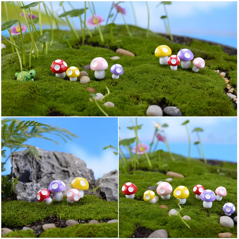 YOUEN 100 piezas Mini Hongos de Resina Pequeños Hongos de Resina de Colores Figuras de Hadas Hongo de Jardín para el Hogar DIY Interior Exterior Jardín Paisaje Artesanía_voghion.com