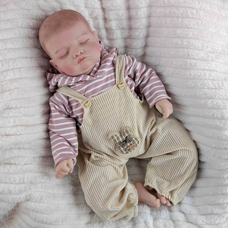 46cm Cloth Body Soft Reborn Dolls Closed Eye Simulation Baby 3D Skin Dress Up Game Doll Girl New Year Present_voghion.com