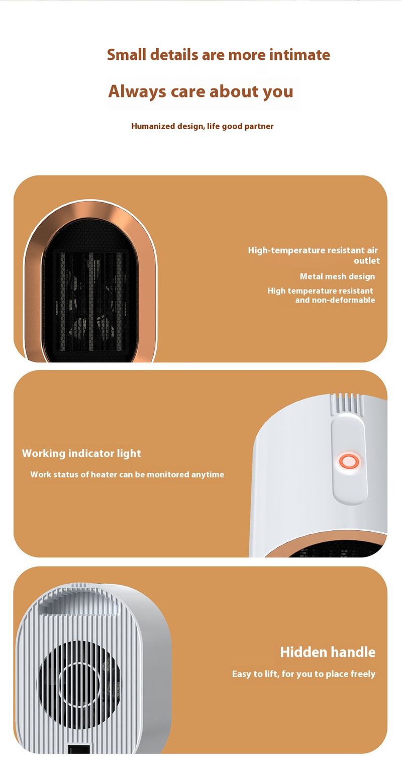 Chauffage céramique PTC 1800 W avec thermostat réglable, protection anti-surchauffe et anti-basculement, 2 vitesses, silencieux 45 dB pour le bureau et la maison_voghion.com