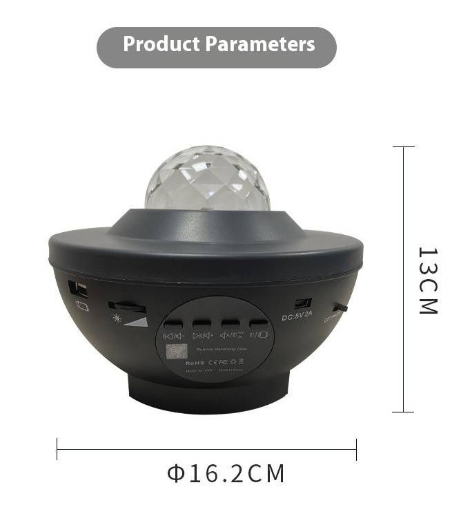 Aurora Wave & Star Projector - Bluetooth Music Sync LED Night Light With Water Ripple & Starry Sky Effects (Laser-Free/Laser Version Available)_voghion.com