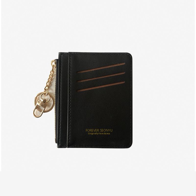 Korean Style New Zipper Women's Mini Coin Purse With Key Hook Multi-Card Slot Card Holder Yiwu_voghion.com