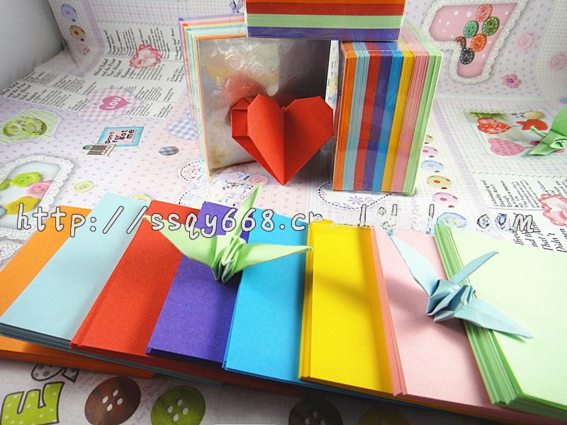 520 10 colori carta gru Amore Cuore origami carta gru origami Bambini Divertimento carta fatta a mano all'ingrosso_voghion.com