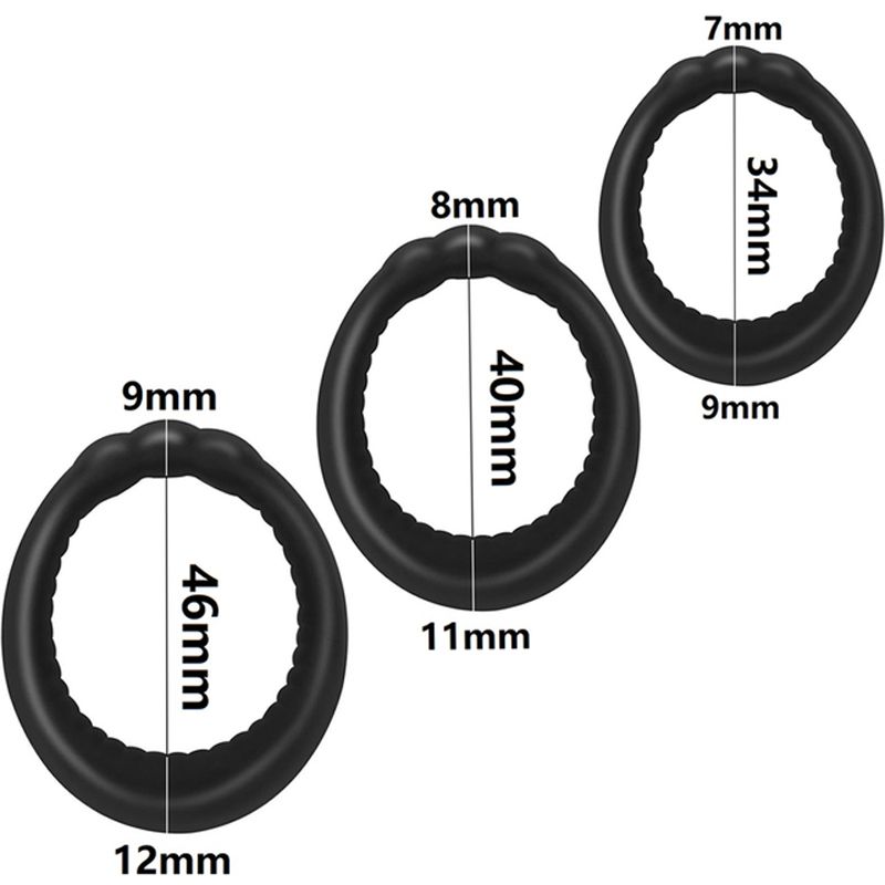 Set di anelli per pene in silicone morbido, per pene maschile, per allungare lo scroto, con blocco per l'eiaculazione ritardata, giocattolo sessuale per uomini grandi_voghion.com