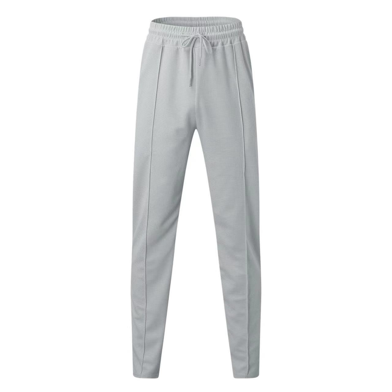 DH Men's Casual Long Sleeve Knit Top & Pants Two-Piece Set - Comfortable Polyester Blend Lounge Wear For Spring/Autumn (White, Black, Beige, Navy,_voghion.com