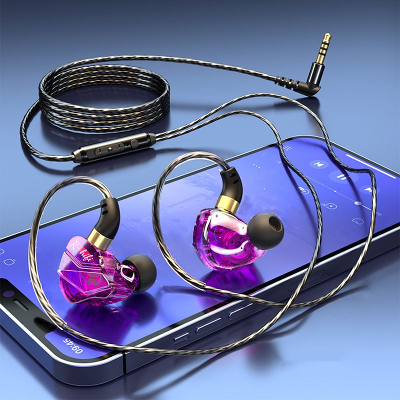 Wired with Microphone Stereo Surround 3.5mm Interface Sports Earphone Daily Life_voghion.com