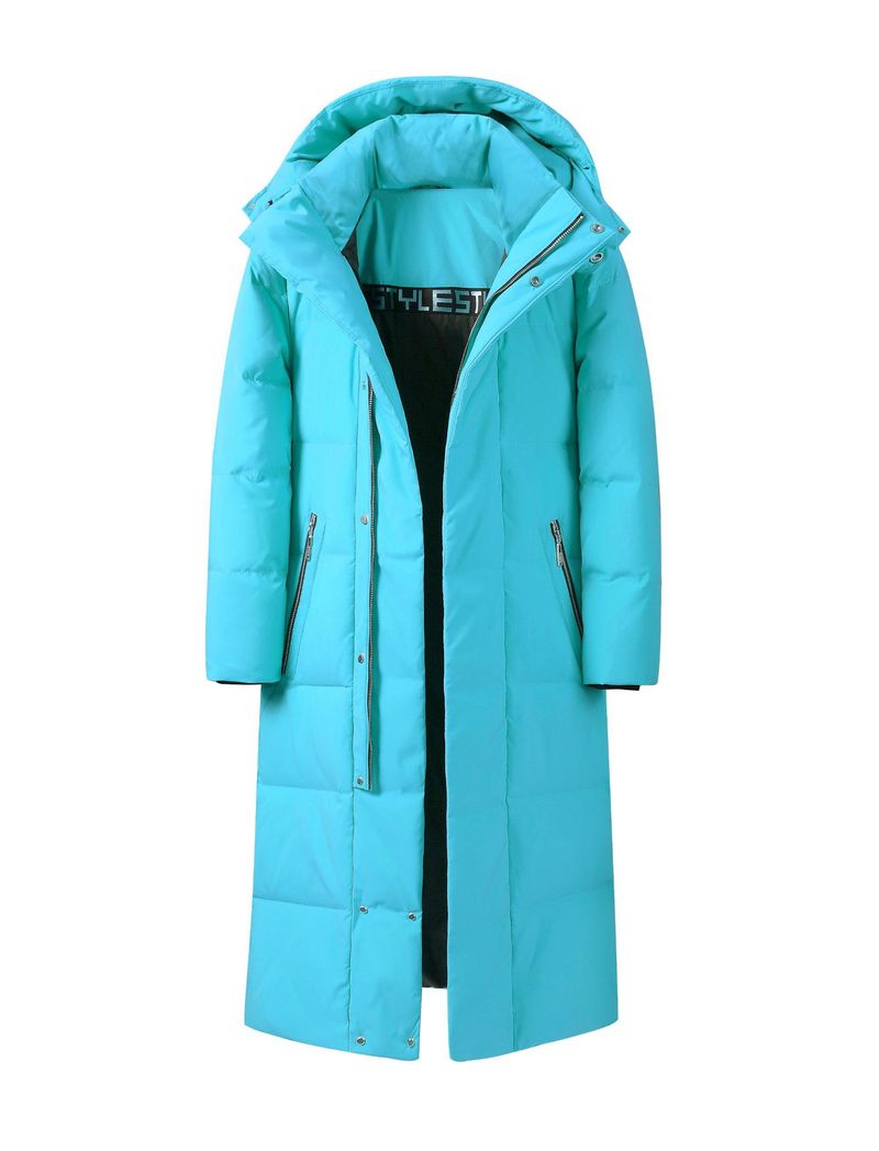 Herrenbekleidung Unisex Langer Daunenmantel mit Kapuze – Ultrawarme Winterjacke für extreme Kälte (-30 °C), wasserdicht und atmungsaktiv, 600 Fill Power Entendaunen_voghion.com