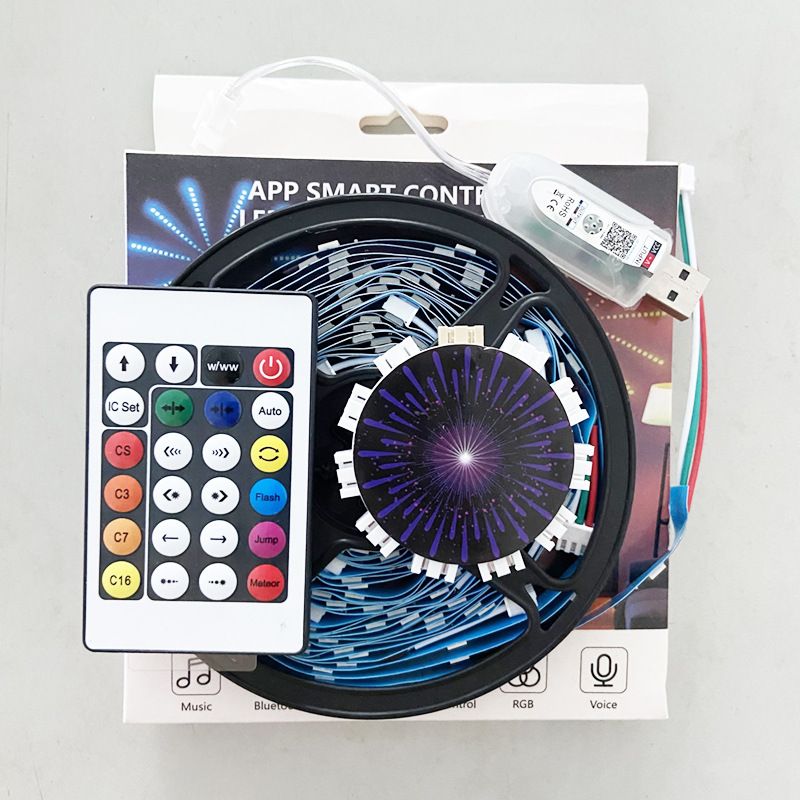 5V Fireworks Light With USB Symphony Music Voice Control LED Light With Flowing Water Full Color Starry Sky Holiday Decoration Atmosphere Light_voghion.com