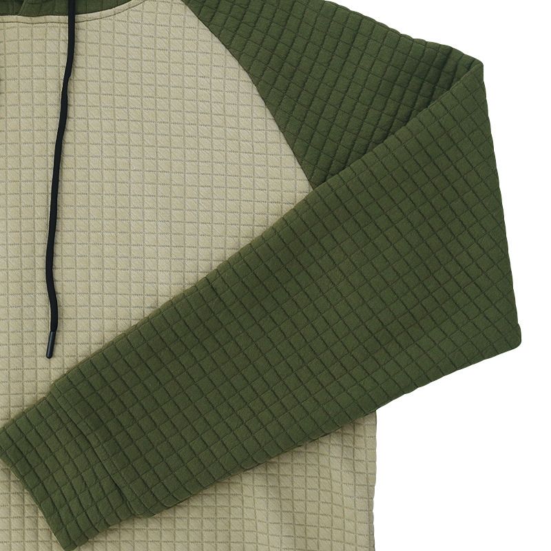 Conjunto de sudadera con capucha y bloques de color para hombre: estilo urbano, informal, de corte entallado, para invierno._voghion.com