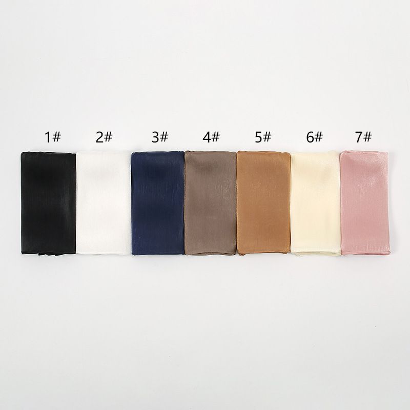 Neie Cool A Atmungsaktiv Hell Seid Chiffon Isla Falten Laang Schal Einfarweg Einfach Malay Ionesian Damen_voghion.com