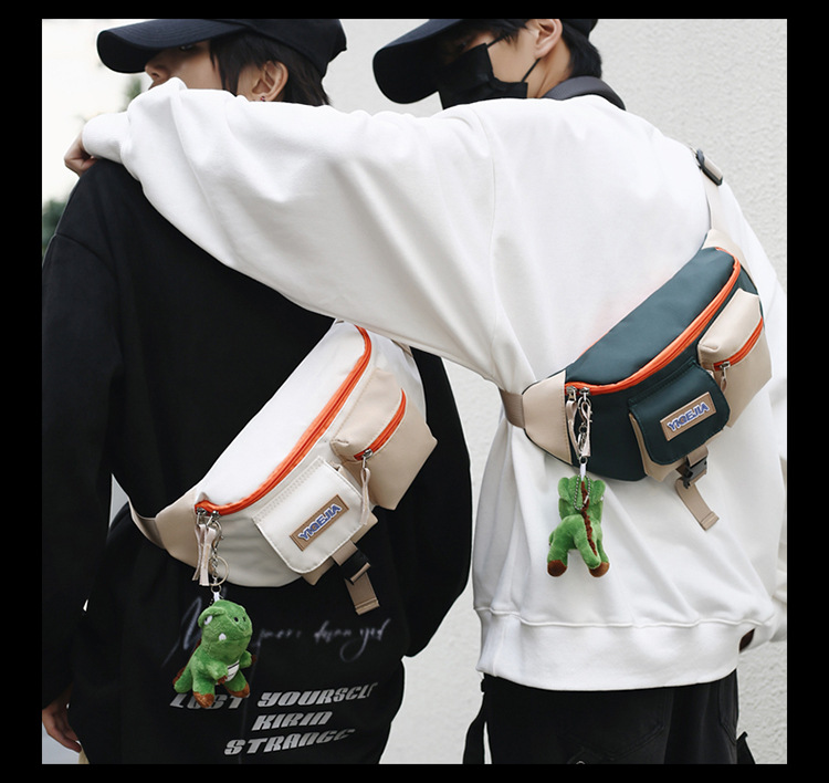 Autumn and winter new men's chest bag, color-blocked fashion student lightweight crossbody bag, Ruiying outdoor sports belt bag_voghion.com