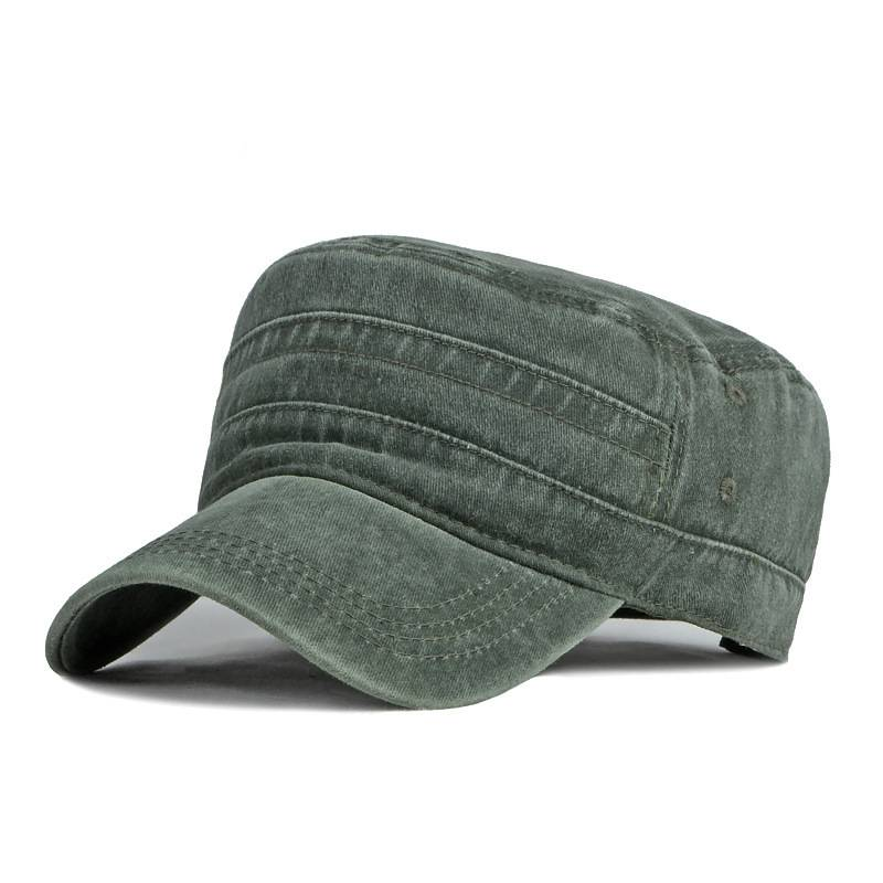 Flat cap men's cap military cap sun hat duck tongue cap 1pc washed do old leisure trend summer_voghion.com