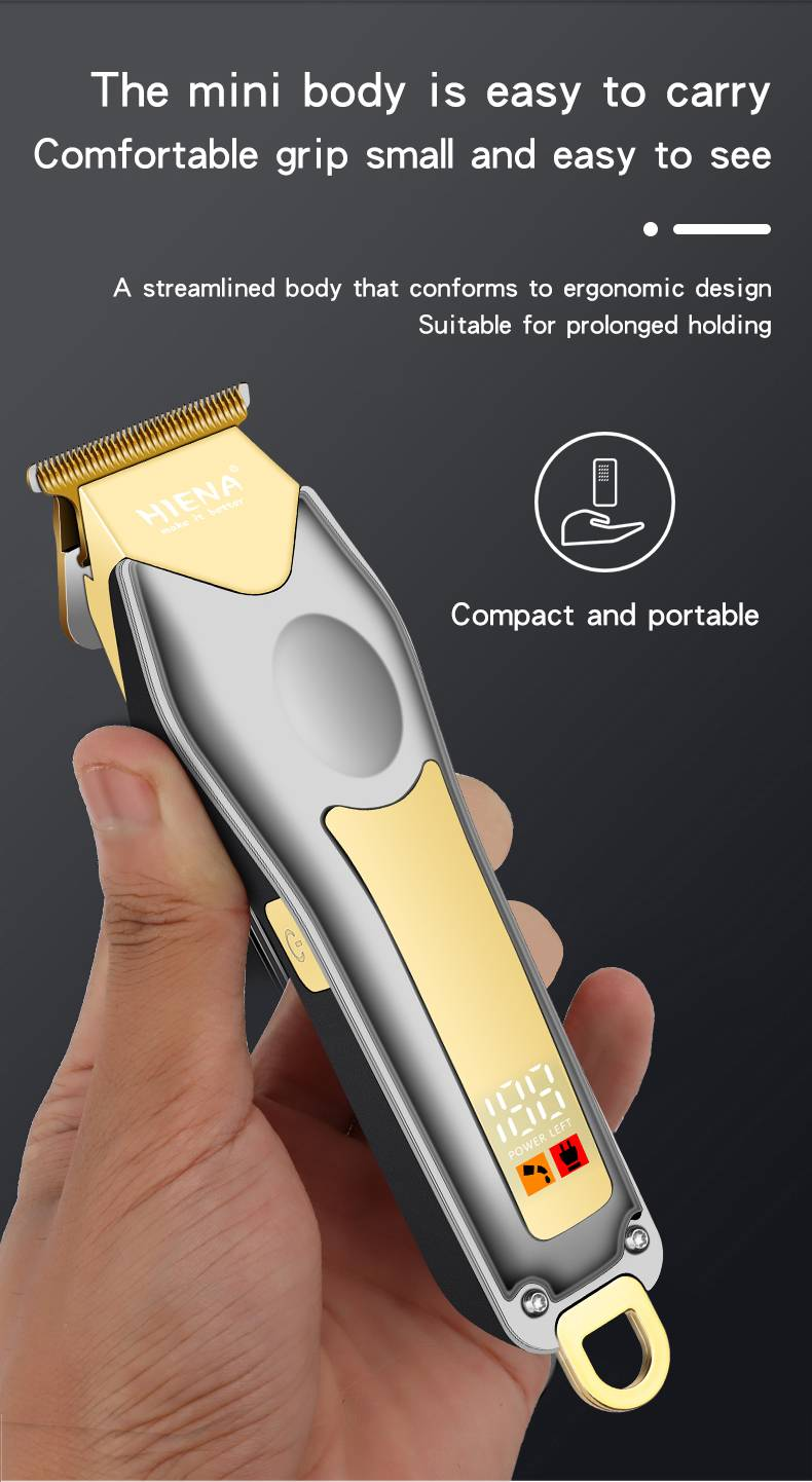 Cortapelos inalámbrico recargable para hombre con pantalla LED - Recortador y cortador de barba profesional - Regalo perfecto de Navidad_voghion.com