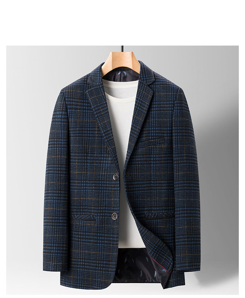 Men's Clothing Business Fine Plaid Casual Suit For Men Spring And Autumn New Youth Slim Two Button Small Suit_voghion.com