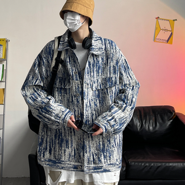 Herrenbekleidung Street Blasting Jeansjacke für Herren Frühlings- und Herbsttrendmarke Ins Style Hip Hop Jacke Herbsttrend Hübsche und hochwertige Oberteile_voghion.com