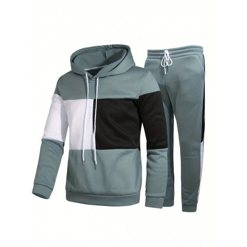 Conjunto de sudadera con capucha para hombre, informal y a la moda, con estampado de pareja_voghion.com