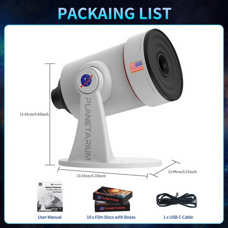 8th Galaxy Projector: HD Galaxy Planetarium For Bedroom, Wider Projection, 7-Color Night Light, 360° Rotating Nebula, Timer - Ideal For Kids Gifts_voghion.com
