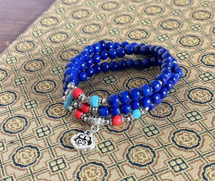 Jingdezhen Mehrschichtige Keramikperlenarmbänder: Kunsthandwerklich gefertigt mit gemischten Farben und Anhängern für Meditation/den täglichen Gebrauch, mit spirituellem Touch_voghion.com