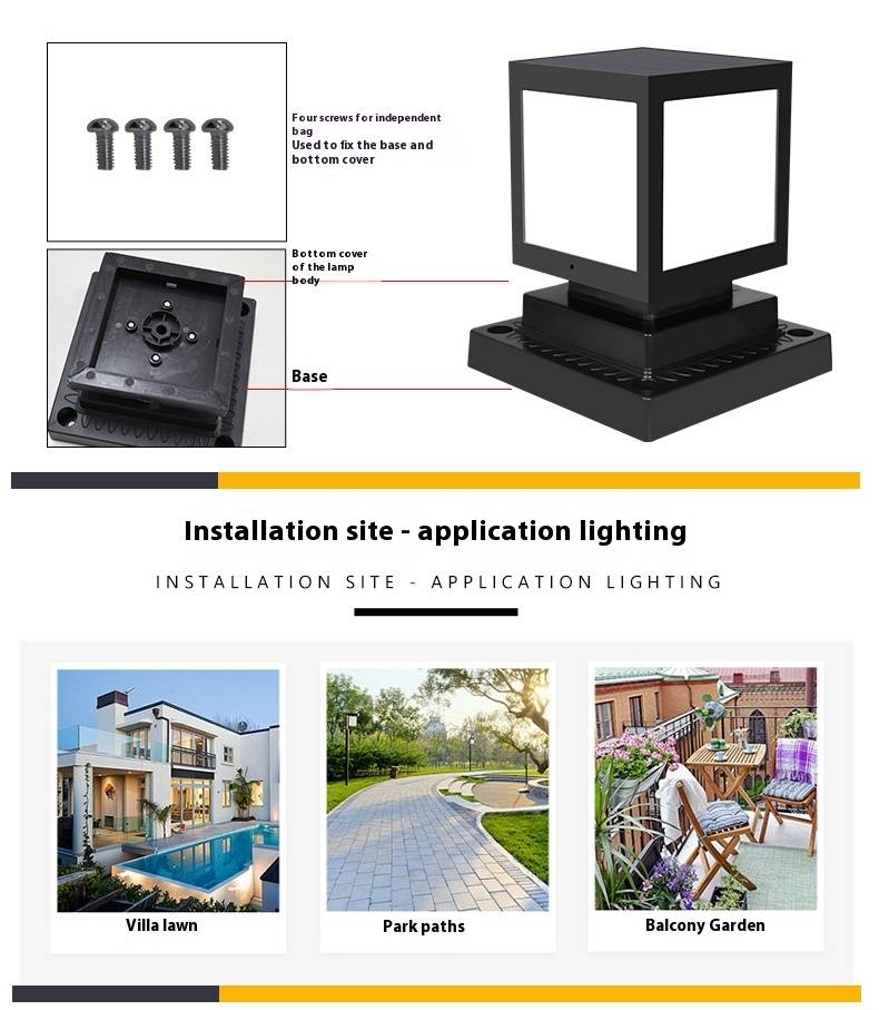 Luci solari da giardino per esterni - Luci a LED impermeabili per patio, vialetti e colonne di ville, finitura bronzo, a risparmio energetico ed ecologiche_voghion.com