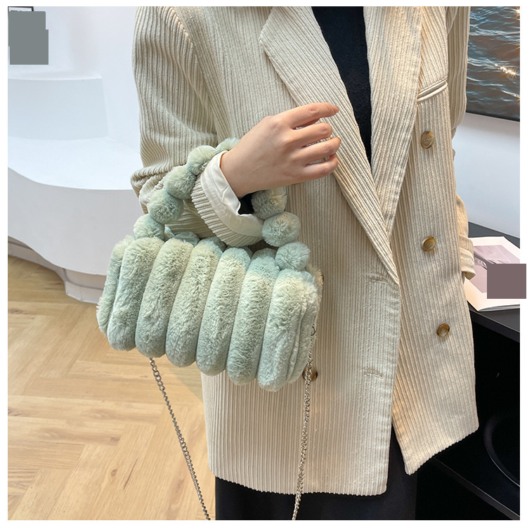 Borse da donna, piccola borsa quadrata da donna, nuova moda autunnale e invernale, borsa a cuscino, elegante borsa a mano, borsa a tracolla in peluche testurizzata_voghion.com