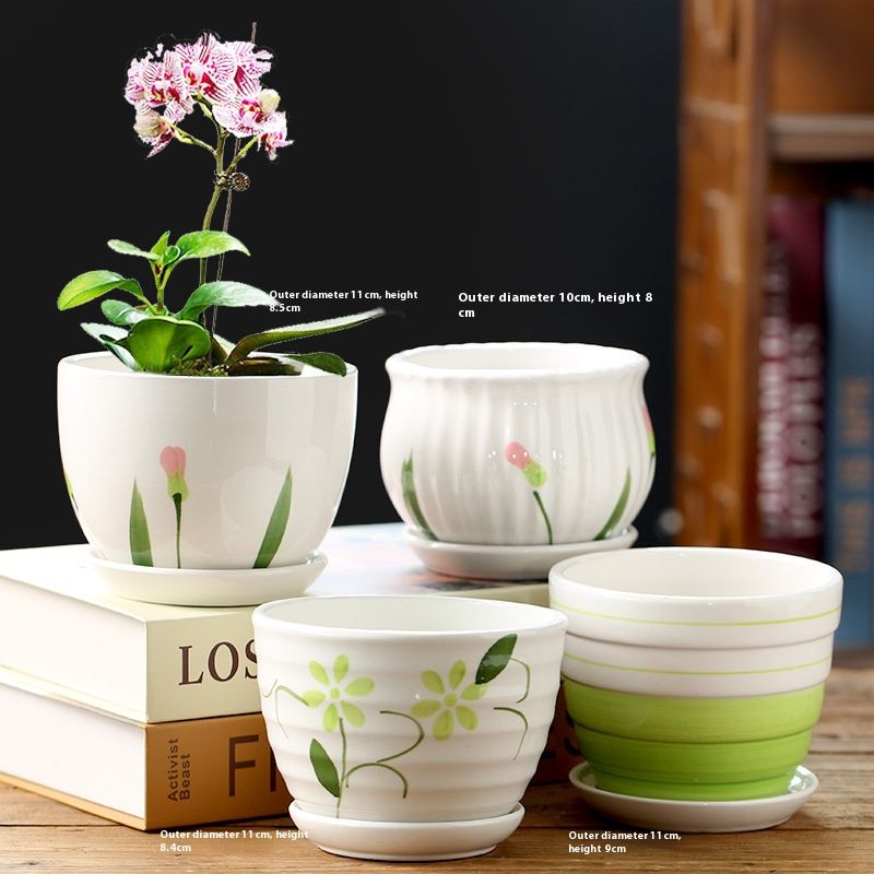 Elegantes Blumentopf-Set aus Keramik – handgefertigte dekorative Pflanzgefäße für Zuhause, Büro und Garten (verschiedene Größen und Stile)_voghion.com