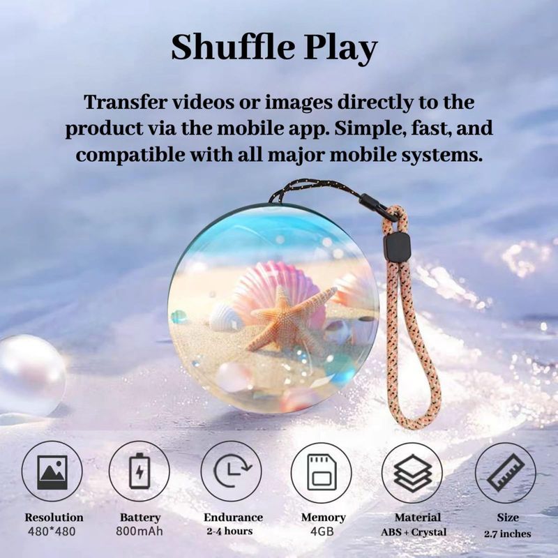 Christmas Memory Orb Personalized Digital Photo & Video Display Crystal Ball,Custom 3D Memory Ornament,Memorys Electronic Crystal Ball Video Player_voghion.com