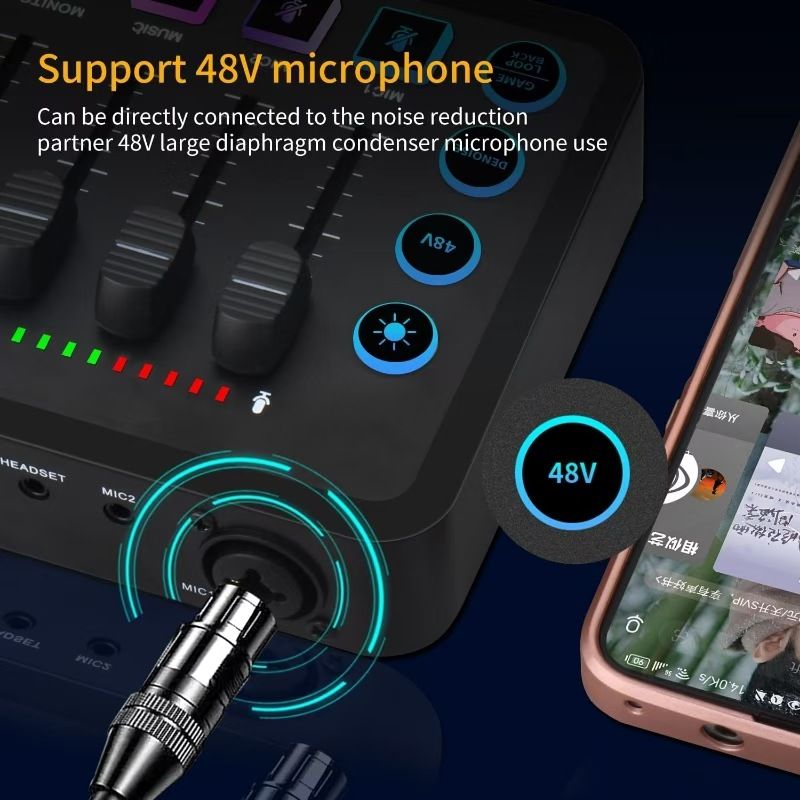 New BM800 Condenser Microphone F9 Sound Card Cross-Border Streamer Computer Recording Stand Complete Streaming Kit_voghion.com