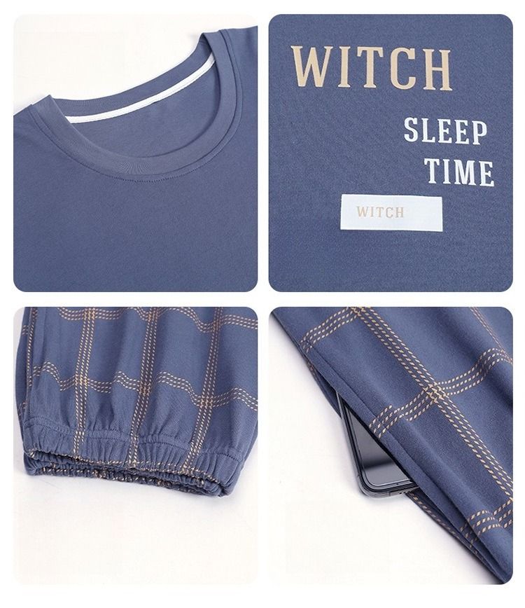 Pajamas Men In Autumn, Cotton Pullover, Long Sleeved, Loose Fit, Plus Size, Men's Home Suit For Autumn_voghion.com