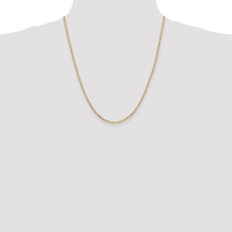 10k 2.2mm Flat Figaro Chain_voghion.com