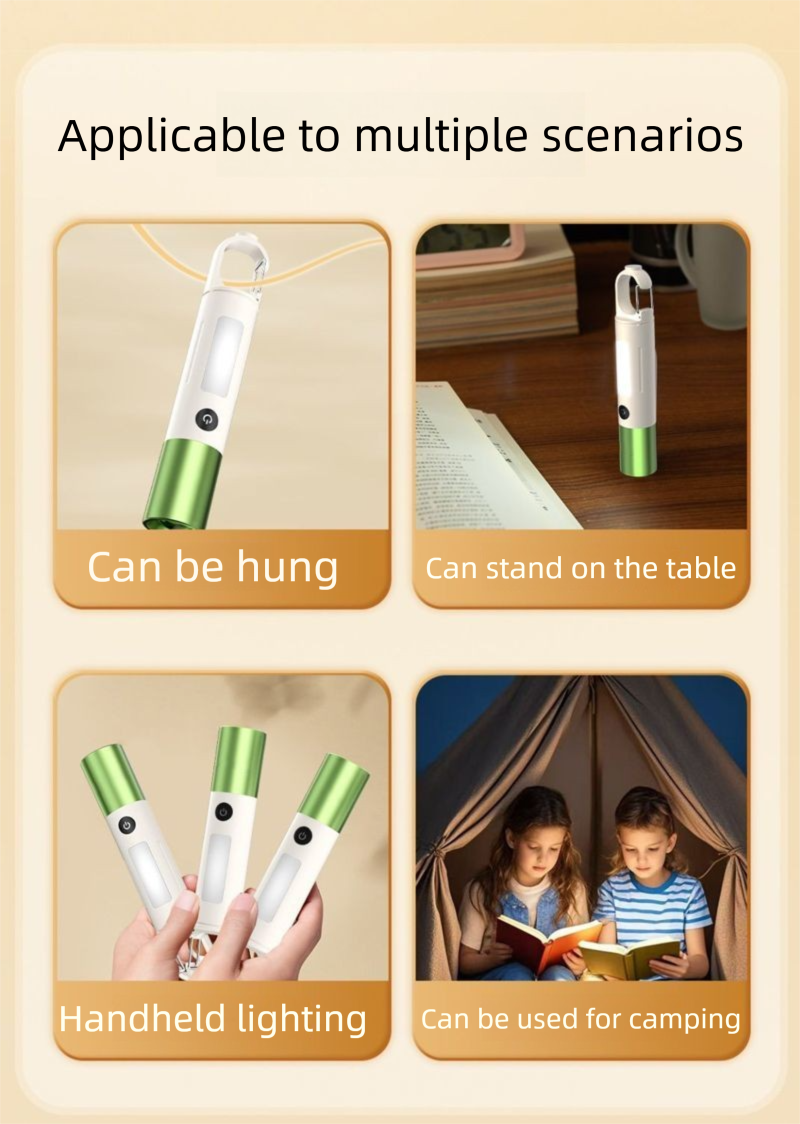 Long Battery Life Small Portable Multi-Functional Children Mini Hanging Soft Light Flashlight_voghion.com