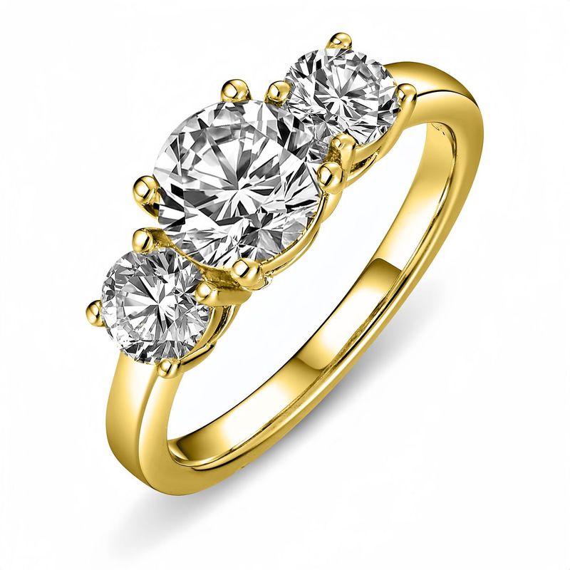 Anello impilabile Lives Three Worlds Diamond da 1 carato per donna, semplice, alla moda, versatile e di alta qualità._voghion.com