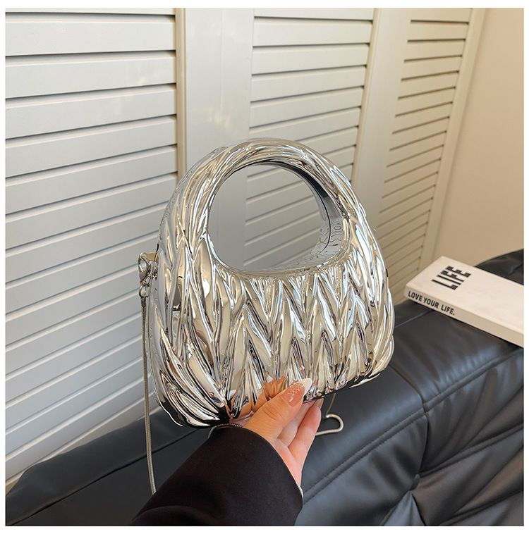 Women's Clutches Bags Acrylic Bag, Fashionable Pleated Cloud Bag, Versatile, Light Luxury And Personalized Party Bag_voghion.com