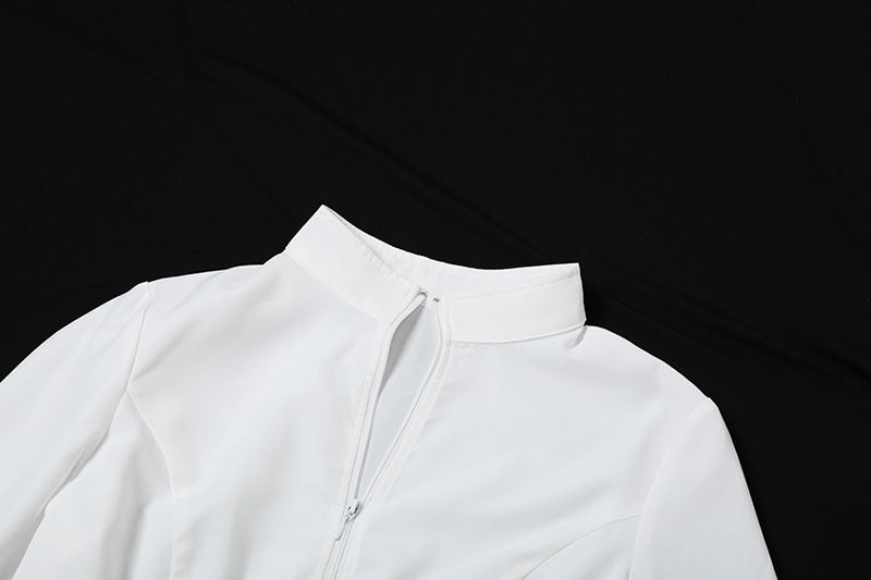 Vêtements pour femmes, mode décontractée, tendance, haut à manches longues, fermeture éclair à la taille, jupe courte, costume deux pièces_voghion.com