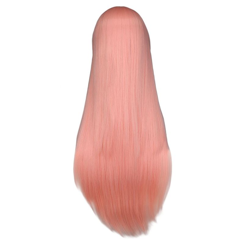 Kuum müük Pikk Sirge Cosplay Parukas Must Lilla Roosa Sinine Hõbehall Blond Valge Oranž Pruun Sünteetilised Juuksed Parukad_voghion.com